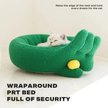 Show in main carousel: NonoPets Round Cozy Washable Plush Indoor Warming Calming Nest Dog & Cat Bed, Green, Medium slide 3 of 5
