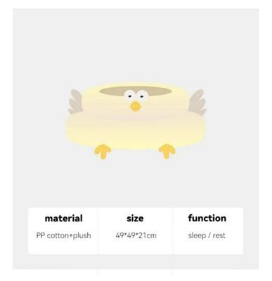 Show full view: NonoPets Indoor Comfortable Plush Chicken House Small Dog & Cat Bed with Removable Cushion, White, Medium slide 5 of 6