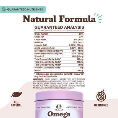 Show full view: Natural Dog Company Omega Chews Supplement for Dogs, 180 count slide 7 of 8