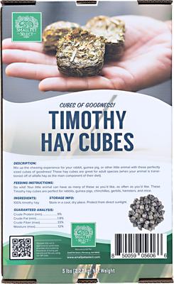 Show full view: Small Pet Select Straight Timothy Hay Cubes Rabbit Treats, 5-lb box slide 4 of 6