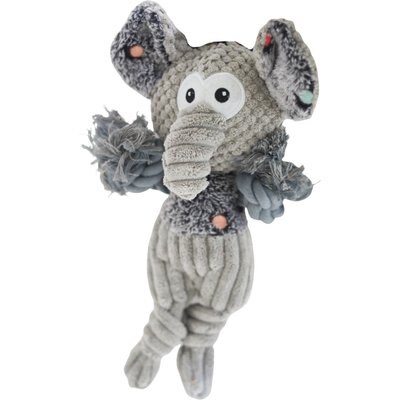 SteelDog USA SteelDog USA Flat Polka Dot Pal Elephant Squeaky Plush Dog Toy