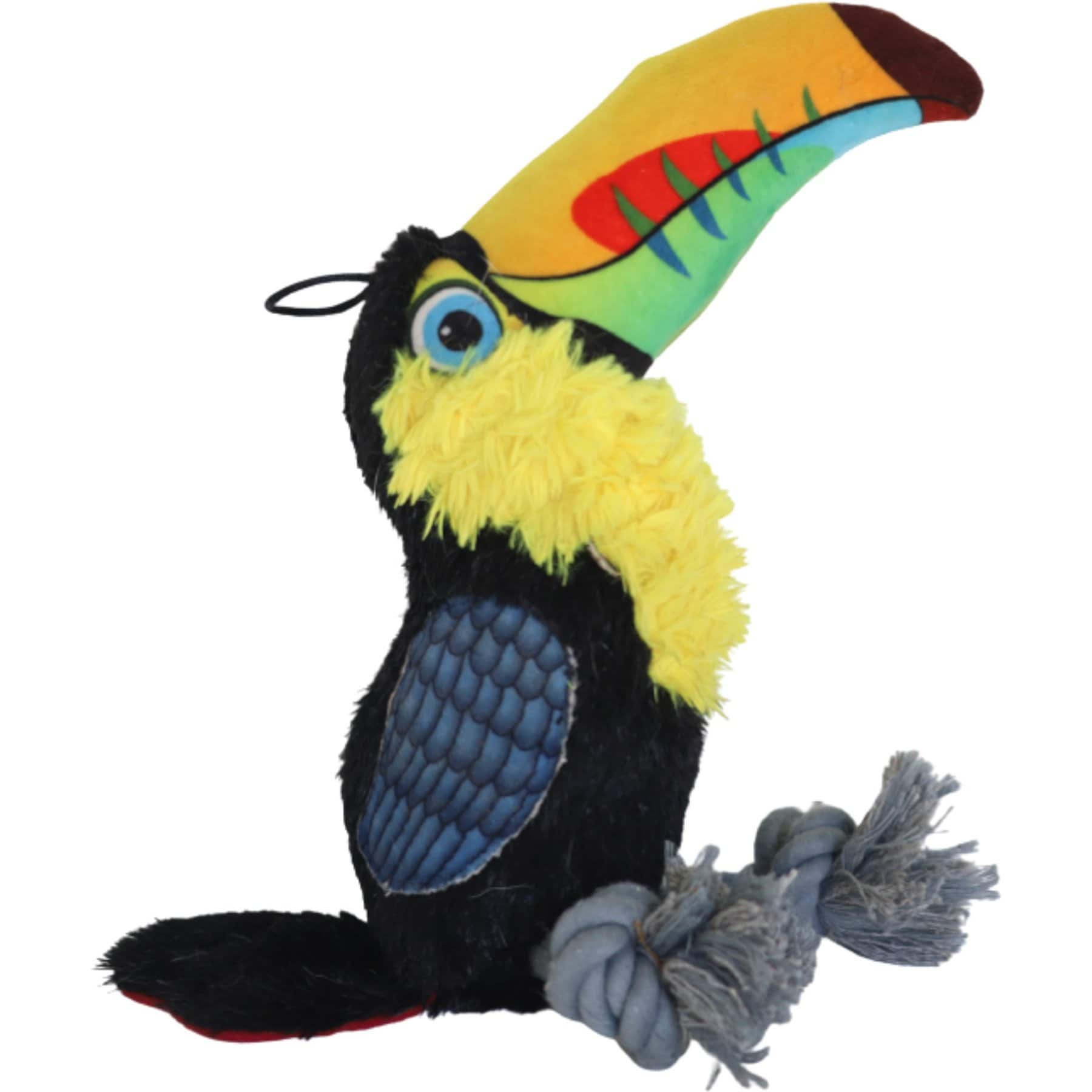 SteelDog USA Ruffian Bird Toucan Squeaky Plush Dog Toy