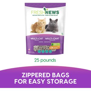 Fresh News Non-Clumping Scented Paper Cat Litter, 25-lb bag
