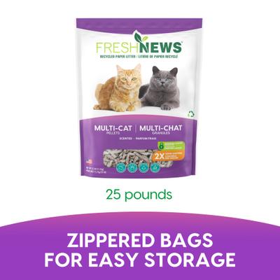 Show full view: Fresh News Non-Clumping Scented Paper Cat Litter, 25-lb bag slide 8 of 10