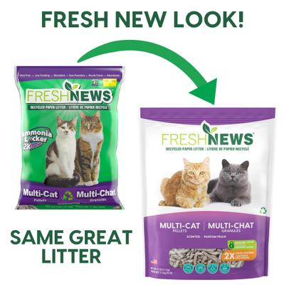 Show full view: Fresh News Non-Clumping Scented Paper Cat Litter, 25-lb bag slide 3 of 10