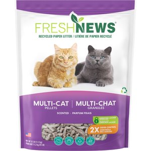 Fresh News Non-Clumping Scented Paper Cat Litter, 25-lb bag