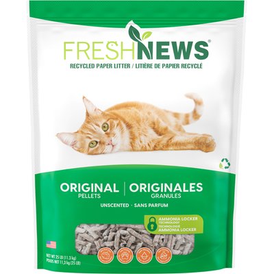 Fresh News Fresh News Unscented Non-Clumping Paper Cat Litter, 25-lb bag
