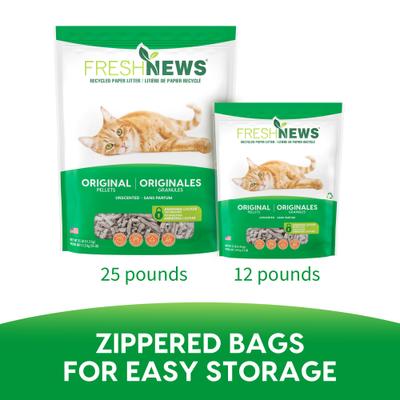 Show full view: Fresh News Unscented Non-Clumping Paper Cat Litter, 12-lb bag slide 8 of 11