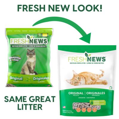Show full view: Fresh News Unscented Non-Clumping Paper Cat Litter, 12-lb bag slide 3 of 11