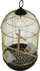 YML 1564Brass Round Dome Top Bird Cage with Perch slide 2 of 2
