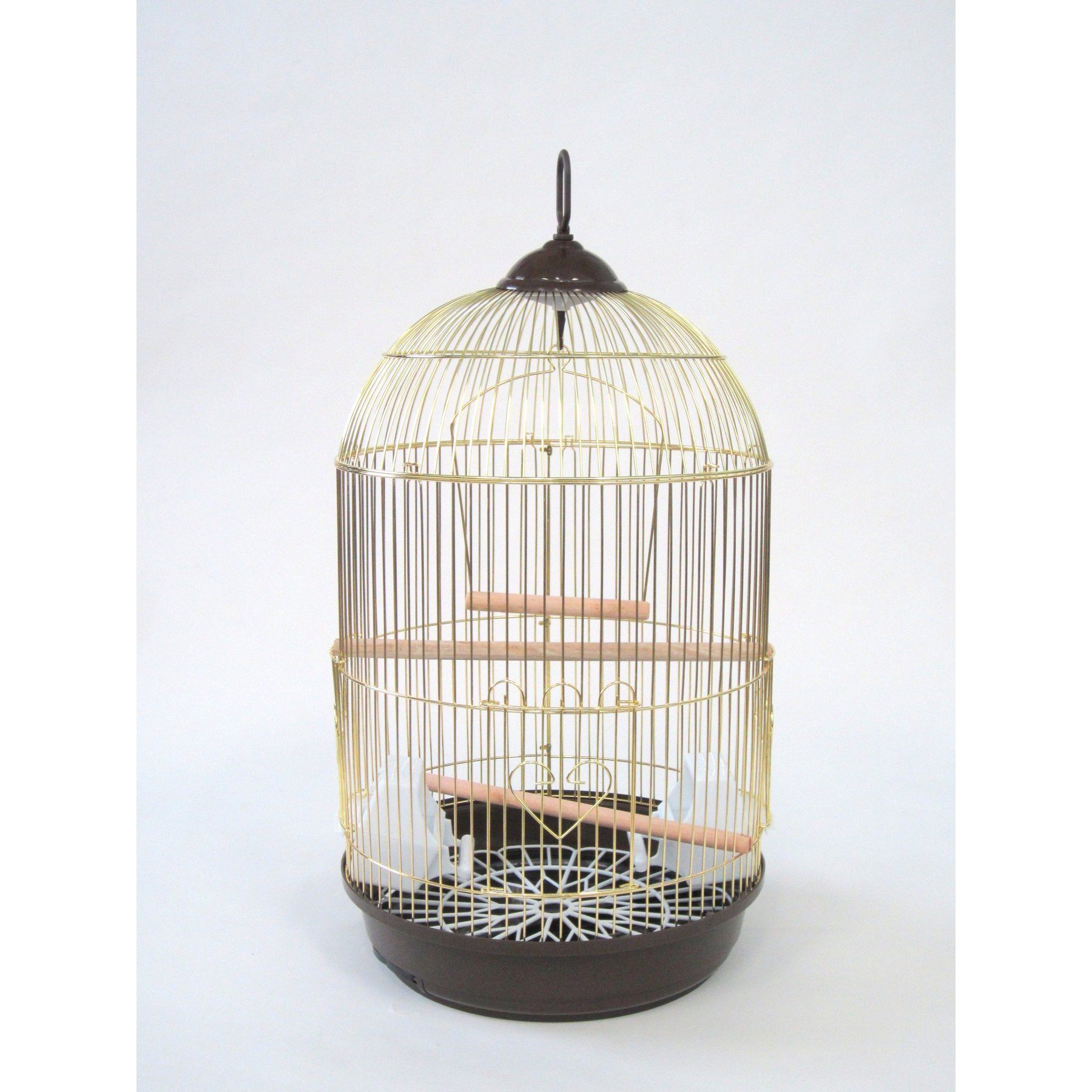 YML 1564Brass Round Dome Top Bird Cage with Perch