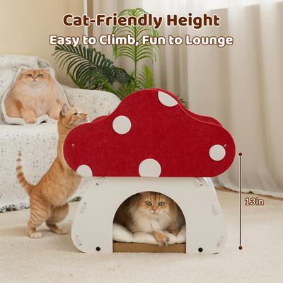Show full view: Happy & Polly Dual-Layer Mushroom Cat Scratcher Bed slide 4 of 8