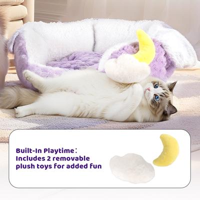 Show full view: Happy & Polly Plush Nebula-Inspired Cat Bed slide 7 of 9