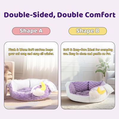 Show full view: Happy & Polly Plush Nebula-Inspired Cat Bed slide 5 of 9