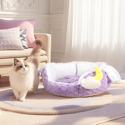 Happy & Polly Plush Nebula-Inspired Cat Bed slide 1 of 9