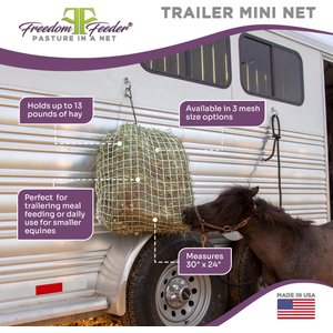 Freedom Feeder 2 Flake Slow Feeding Mini Horse Day Net, White, 1.5-in