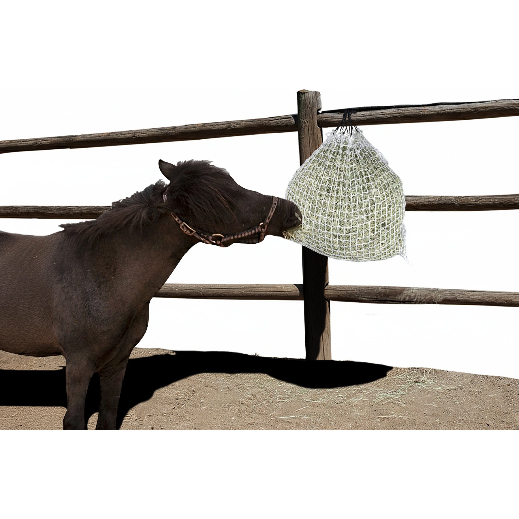 Freedom Feeder 2 Flake Slow Feeding Mini Horse Day Net, White, 1.5-in