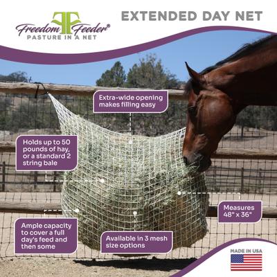 Show full view: Freedom Feeder 8 Flake Slow Feeding Extended Horse Day Net, White, 1-in slide 3 of 10