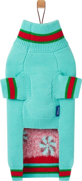 Show full view: Frisco Holiday Peppermint Dog & Cat Sweater, Mint, Medium slide 5 of 10