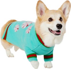 Frisco Christmas Peppermint Dog & Cat Sweater, Mint, Large
