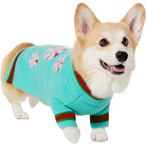 Frisco Holiday Peppermint Dog & Cat Sweater, Mint, Large