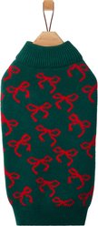 Frisco Holiday Bows Dog & Cat Sweater, Green, Small slide 2 of 9