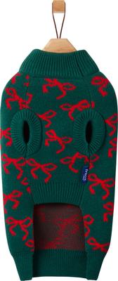 Show full view: Frisco Christmas Bows Dog & Cat Sweater, Green, Small slide 5 of 11