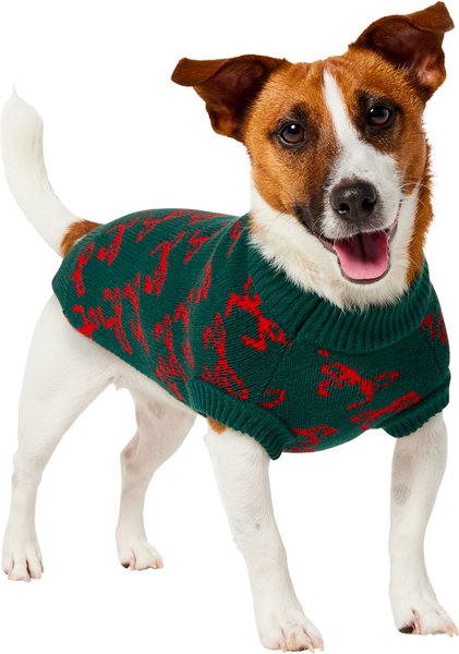 Show full view: Frisco Holiday Bows Dog & Cat Sweater, Green, Small slide 1 of 10