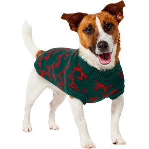 Frisco Holiday Bows Dog & Cat Sweater, Green, Small
