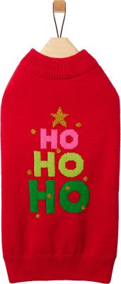 Show full view: Frisco Christmas Ho Ho Ho Dog & Cat Sweater, Red, Medium slide 4 of 11