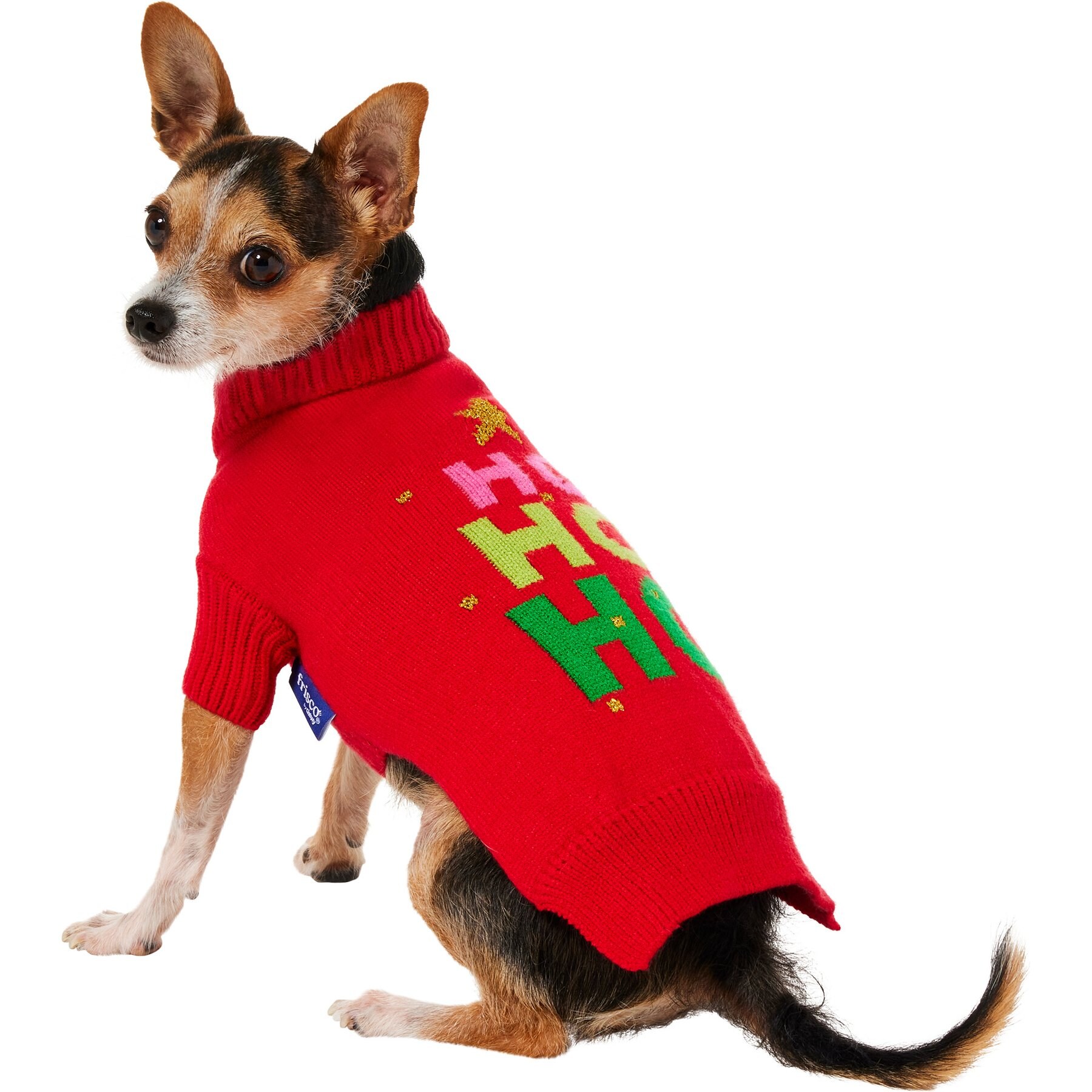 Frisco Christmas Ho Ho Ho Dog & Cat Sweater, Red, X-Small