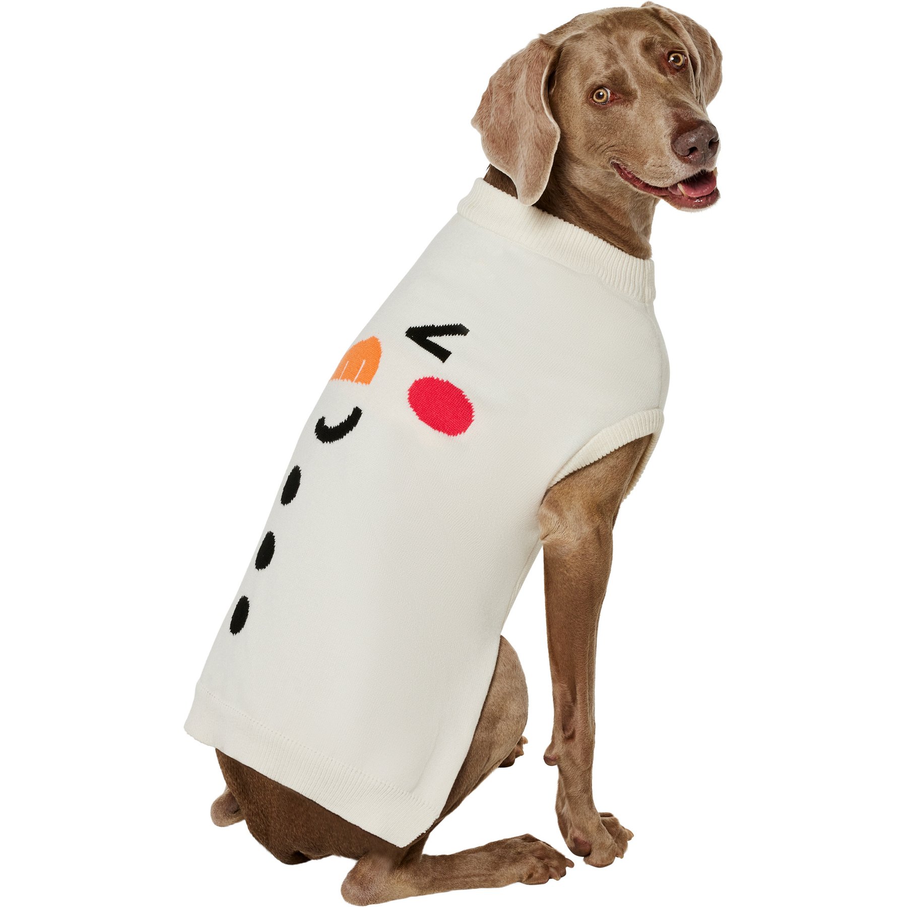 Frisco Christmas Snowman Dog & Cat Sweater, Cream, XX-Large