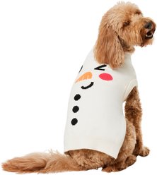 Frisco Holiday Snowman Dog & Cat Sweater, Cream, Large