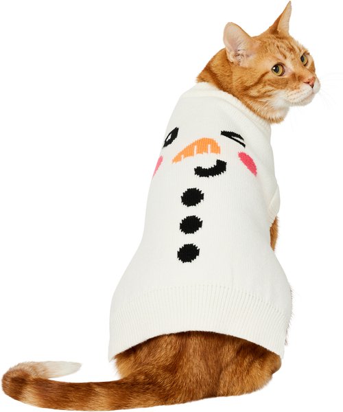 Show full view: Frisco Holiday Snowman Dog & Cat Sweater, Cream, X-Small slide 2 of 10