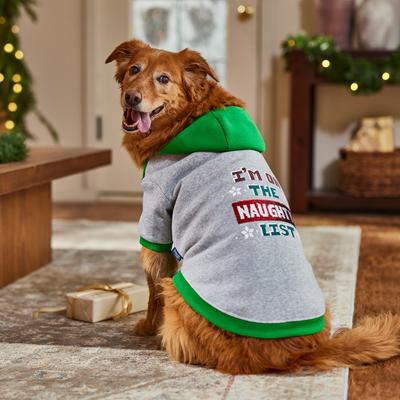 Show full view: Frisco Flip Sequin Naughty/Nice List Dog & Cat Hoodie, Heather Gray, X-Large slide 7 of 10