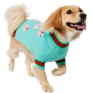 Frisco Holiday Peppermint Dog & Cat Sweater, Mint, Medium