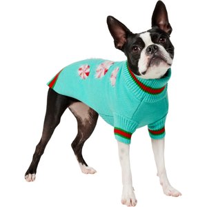 Frisco Holiday Peppermint Dog & Cat Sweater, Mint, Small