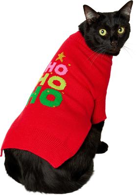 Show full view: Frisco Christmas Ho Ho Ho Dog & Cat Sweater, Red, Medium slide 2 of 11