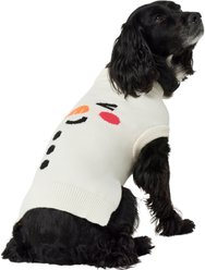 Frisco Holiday Snowman Dog & Cat Sweater, Cream, Medium