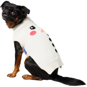 Frisco Holiday Snowman Dog & Cat Sweater, Cream, Small