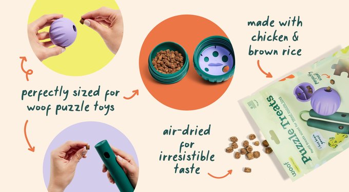 Woof Walkabout Dog Puzzle Toy & Slow-Feeder Kibble Dispenser, Green