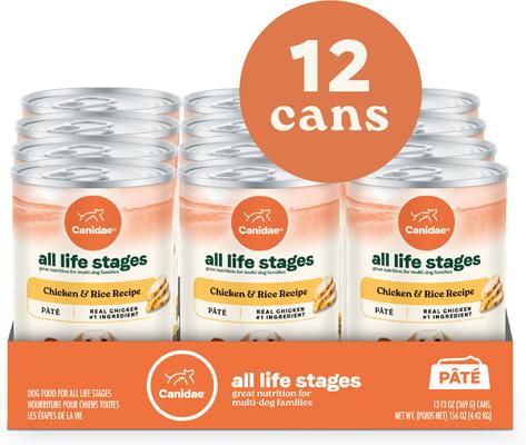 Show full view: CANIDAE All Life Stages Chicken & Rice Formula Canned Dog Food, 13-oz, case of 12 slide 4 of 10