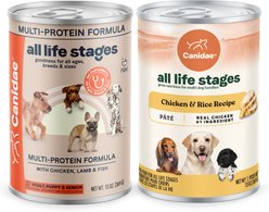 CANIDAE Chicken, Lamb & Fish Formula + Chicken & Rice Formula Canned Dog Food