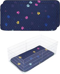 LuftPets Washable Rabbit & Guinea Pig Cage Liner Bedding, Blue, 24 x 47-in, 2 count