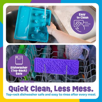 Show full view: Brightkins Square 2-in-1 Slow Feeder & Lick Mat Treat Dispensing Dog Toy, Multi Color, 9.64 x 9.64 x 1.89-in slide 7 of 10