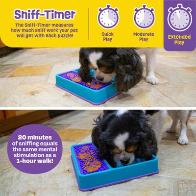 Show full view: Brightkins Square 2-in-1 Slow Feeder & Lick Mat Treat Dispensing Dog Toy, Multi Color, 9.64 x 9.64 x 1.89-in slide 5 of 10