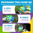Show in main carousel: Brightkins Spin & Seek Hexagon Treat Dispensing Dog Toy, Multi Color, 9.84 x 8.5 x 1.77-in slide 6 of 9