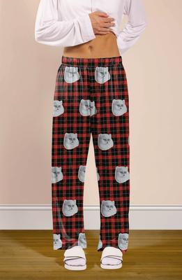 Show full view: ISlide Personalized Red Plaid Pet Pajama Bottoms, Red, Large slide 2 of 3
