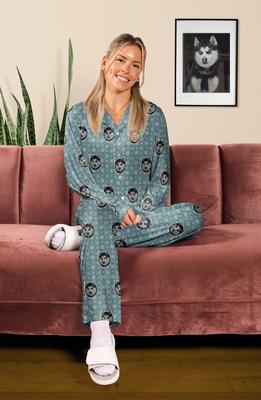 Show full view: ISlide Personalized Snow Flake Pet Pajamas, Carolina, X-Small slide 2 of 4