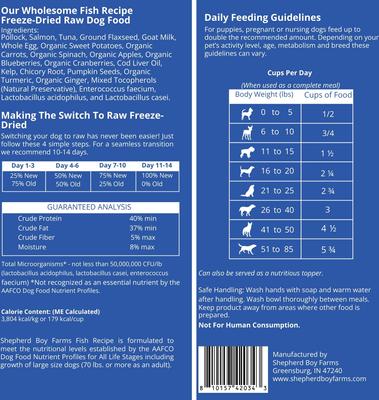 Show full view: Shepherd Boy Farms Fish Medley Recipe Freeze-Dried Dog Food, 48-oz bag slide 3 of 8